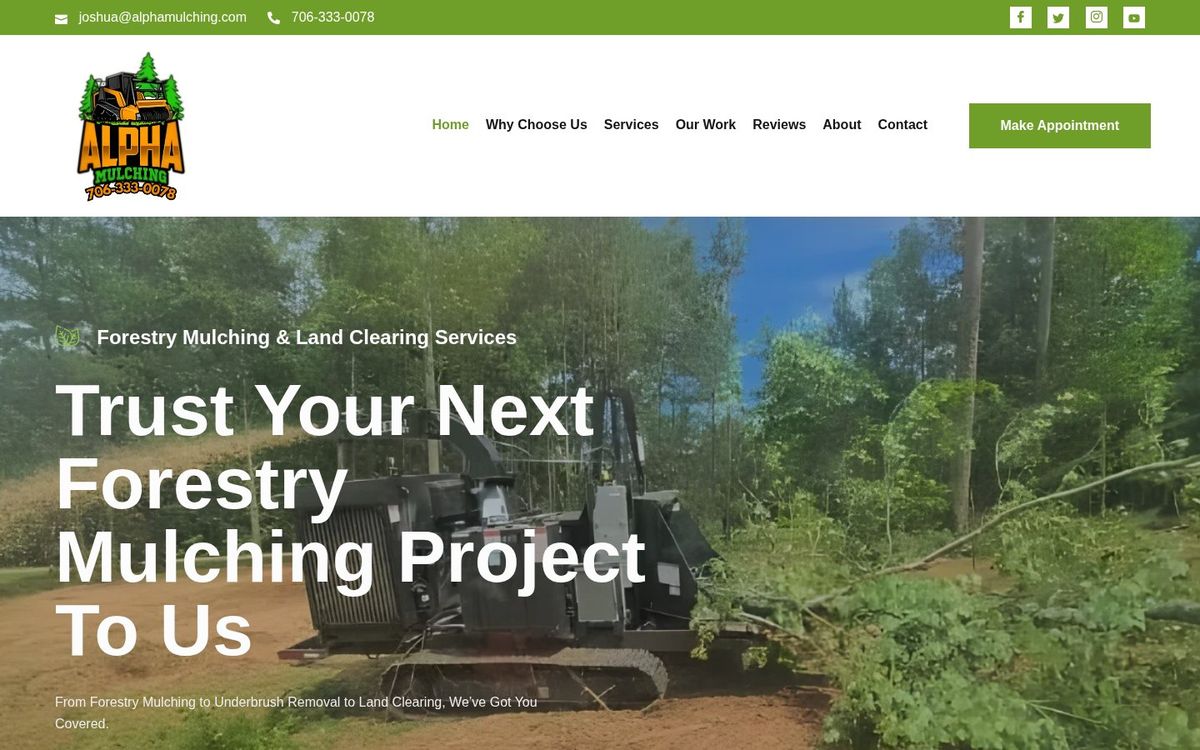 Alpha Mulching website screenshot