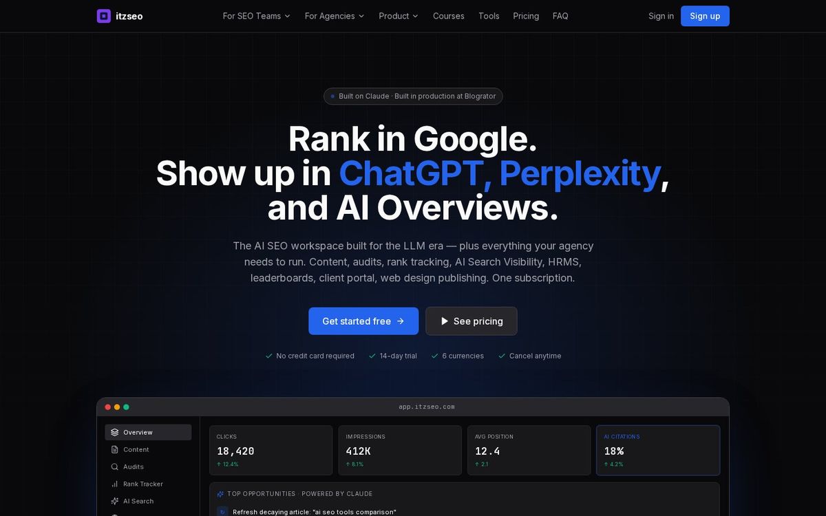 ItzSEO website screenshot
