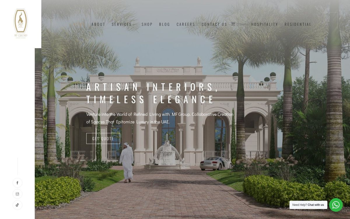 MF Interior Works website screenshot