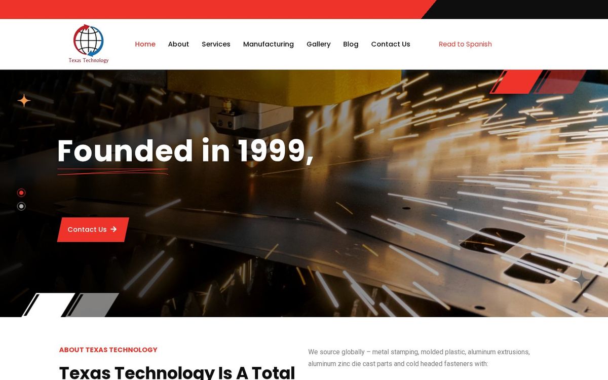 Texas Technology website screenshot