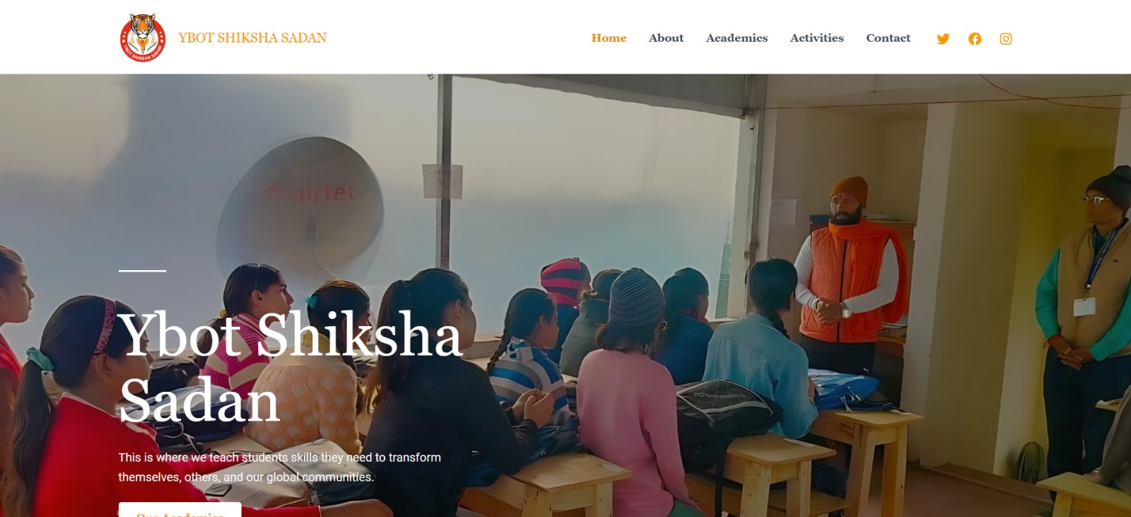 We designed YBOT SHIKSHA SADAN school website